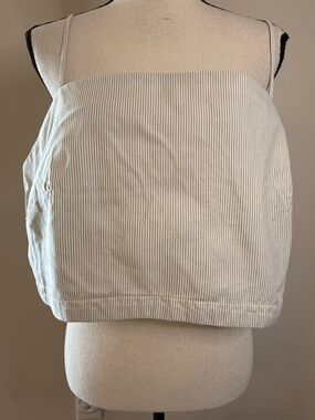 Banana Republic Factory striped crop top bluish gray off white SZ XL